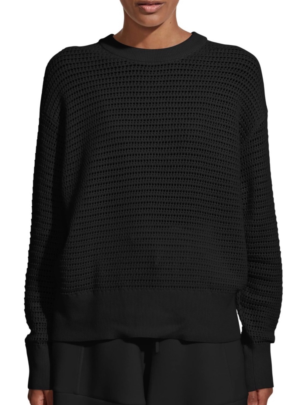 Primark Black Open-Knit Crewneck Sweater